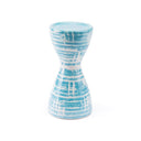 Kandly Washed Candle Holder Blue & White