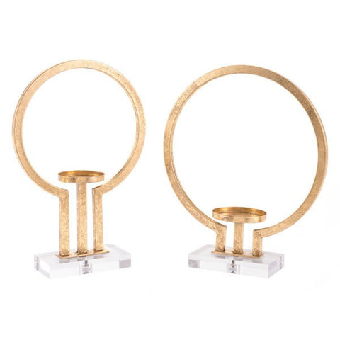 Kandly  Oly Set Of 2 Candle Holders Gold