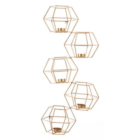 Kandly Set Of 5 Wall Candle Holder Gold