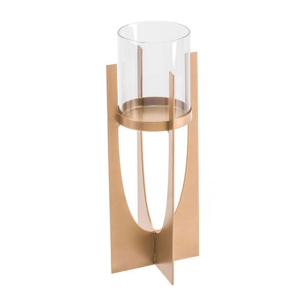 Kandly Equis Gold Candle Holder Sm Gold