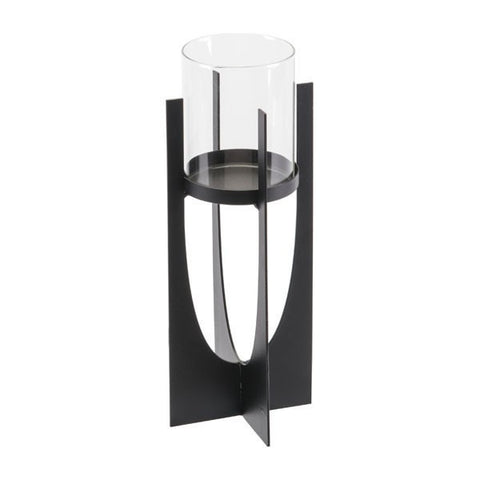 Kandly Equis Black Candle Holder Sm Black