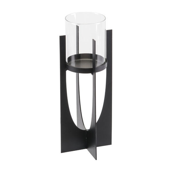 Kandly Equis Black Candle Holder Sm Black