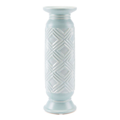 Kandly Herringbone Candle Holder Md Blue