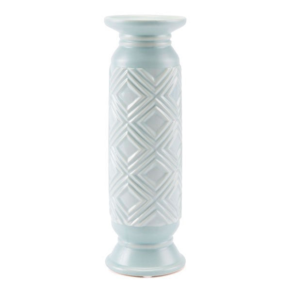 Kandly Herringbone Candle Holder Md Blue