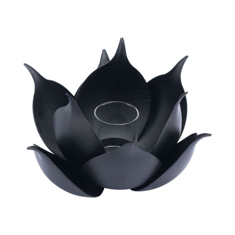 Kandly Lotus Candle Holder Black