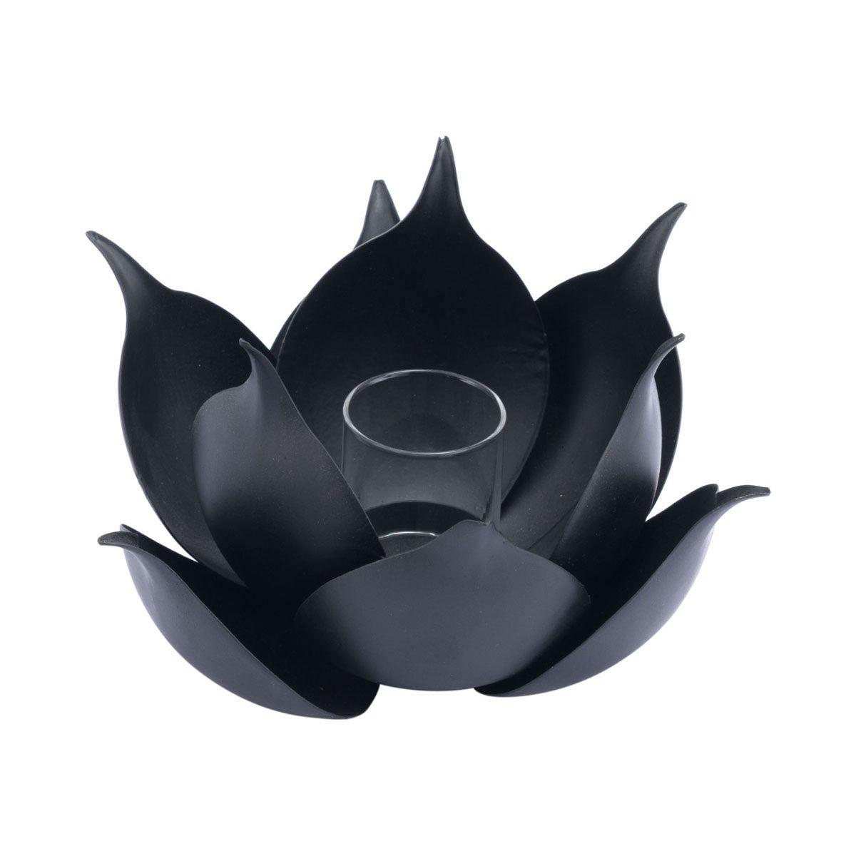 Kandly Lotus Candle Holder Black