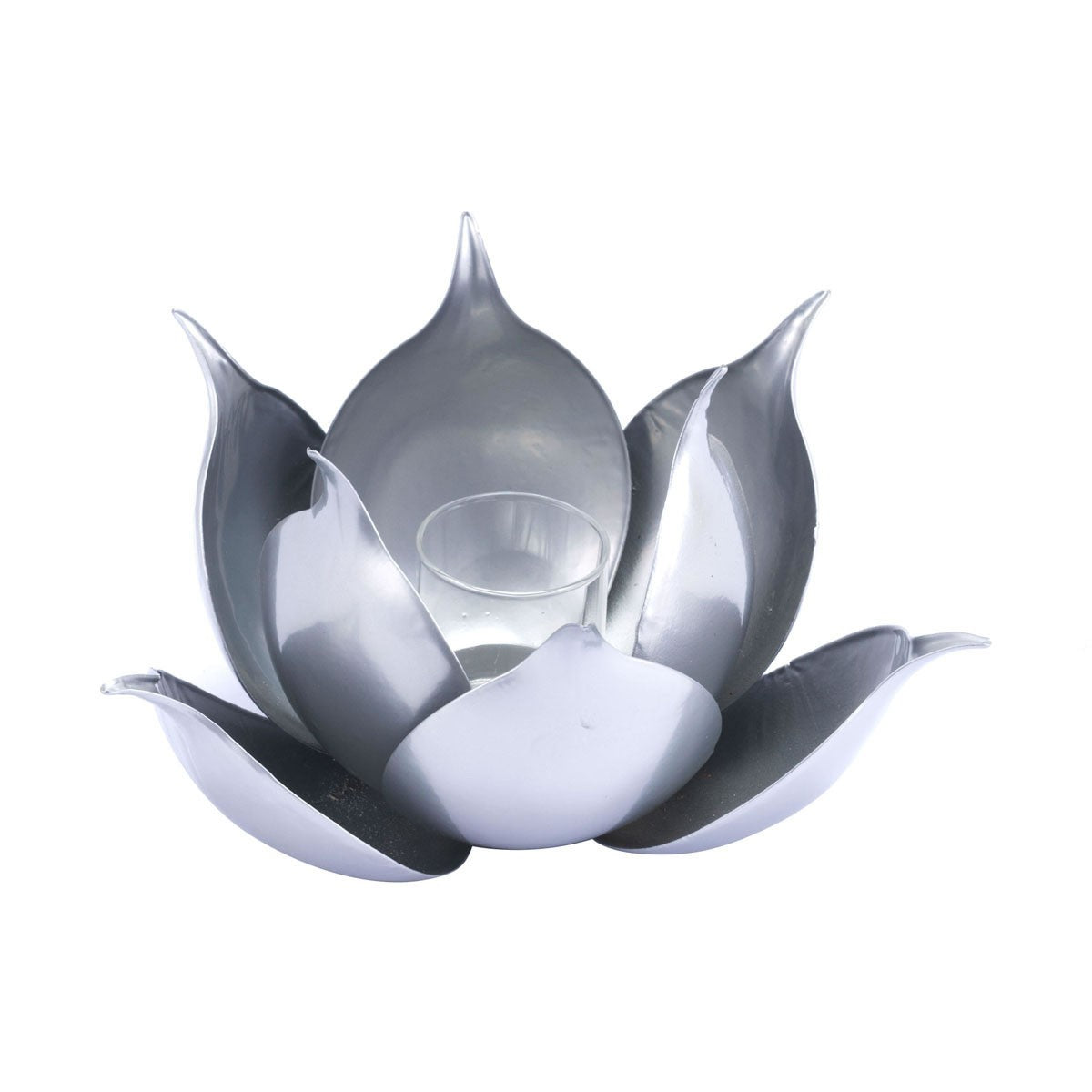 Kandly Lotus Candle Holder Silver