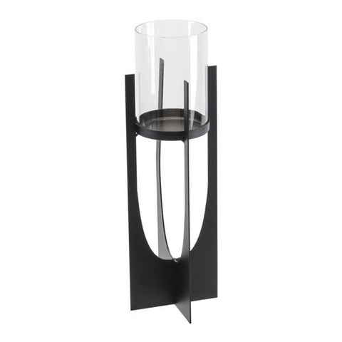 Kandly Equis Black Candle Holder Md Black