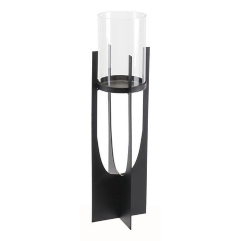 Kandly  Equis Black Candle Holder Lg Black