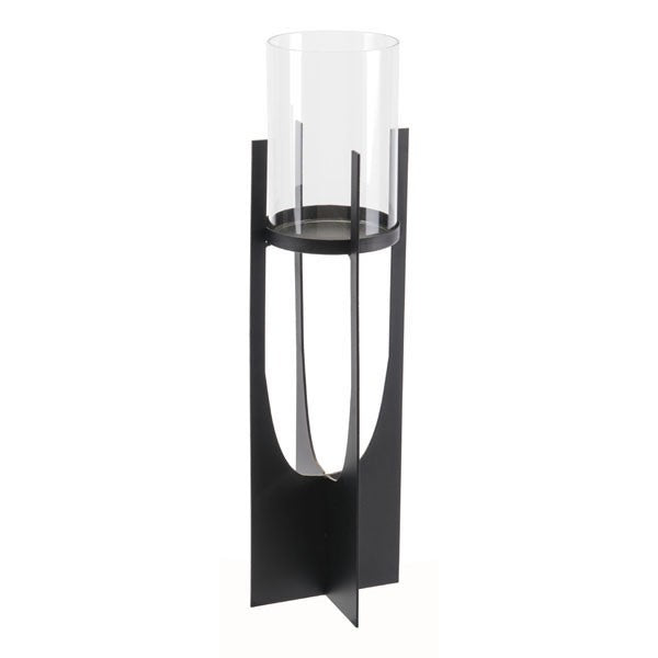 Kandly  Equis Black Candle Holder Lg Black