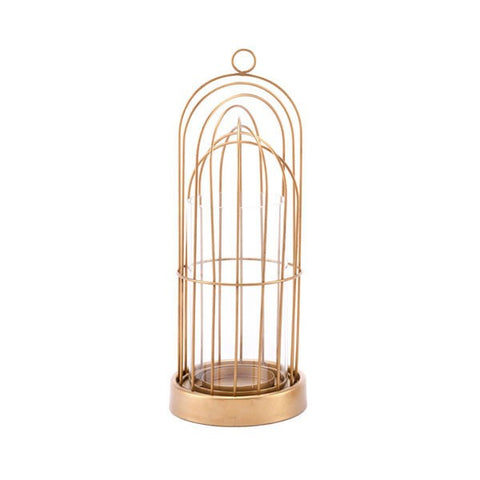 Kandly Birdcage Candle Holder Sm Gold