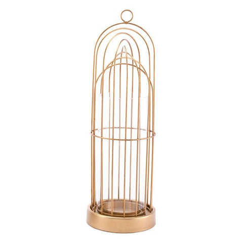 Kandly  Birdcage Candle Holder Lg Gold