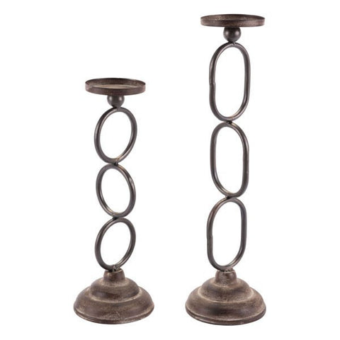Kandly Set Of 2 Chain Candle Holders Antique