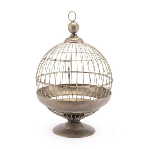 Kandly  Round Birdcage Candle Holder Gray