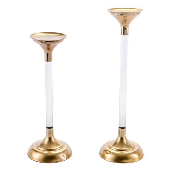 Kandly Set Of 2 Lucite Candle Holders Gold