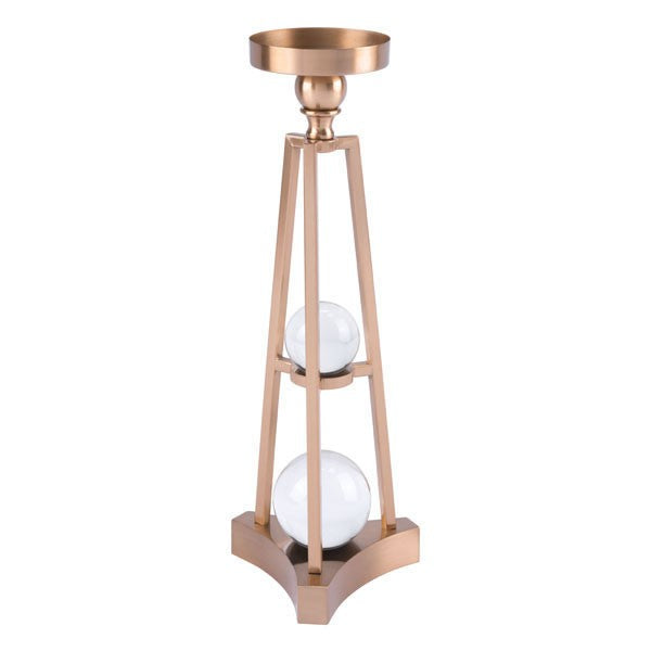 Kandly Candle Holder With Orbs Sm Antique Brass