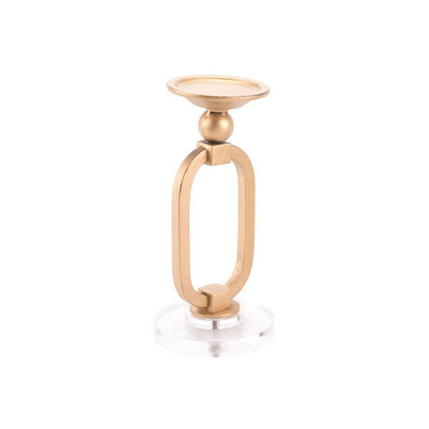 Kandly  Lucite Candle Holder Sm Gold