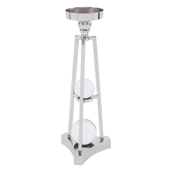 Kandly Candle Holder With Orbs Sm Nickel